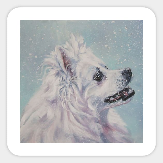 American Eskimo Dog Fine Art Painting Sticker by LASHEPARD